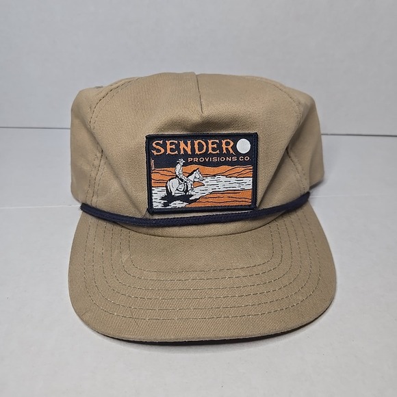 Sender Provisions Co. Other - Sender Provisions Co Tan Snapback Cap Rope Detail Embroidered Patch Western Gorp